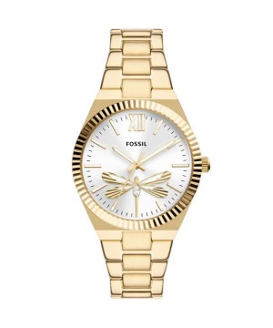 Ceas dama Fossil ES5262 Scarlette Three-Hand Gold-Tone Stainless Steel Watch (ES5262) oferit de magazinul Japora