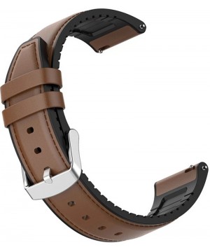 Curea pentru Huawei Watch GT, GT2, GT3 , 3, 3 Pro, piele naturala si silicon, maro,  BEYOND (BA02LS-22) oferit de magazinul Japora
